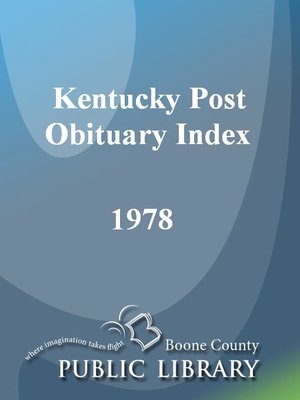 cover image of Kentucky Post Obituary Index, 1978